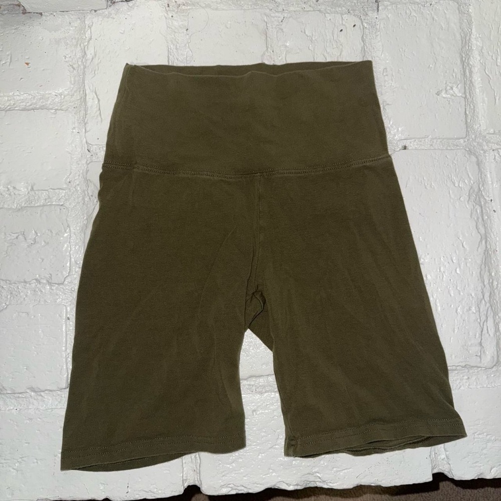 TNA Green Bike Shorts High-Waisted Stretch